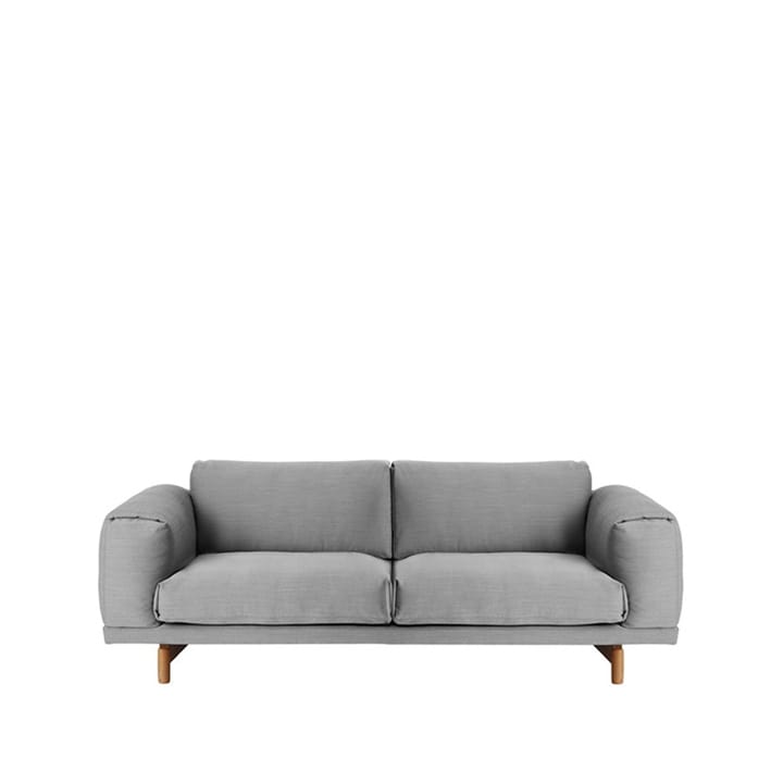 Rest sofa - 2-pers. stof Steelcut Trio ii 133 light grey, ben i eg - Muuto