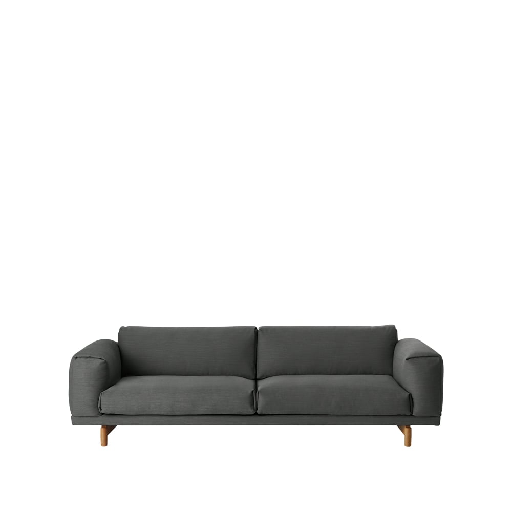 Muuto Rest sofa 3-pers. Remix 163 grey, ben i eg | Skandinavisk Design | Sofaer | Grå