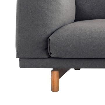 Rest sofa - 3-pers. stof Steelcut Trio 515 rose, ben i eg - Muuto