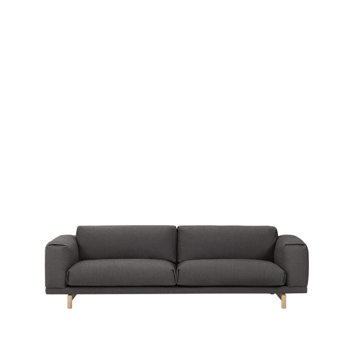 Rest sofa - 3-pers. Vancouver 13 grey, ben i eg - Muuto