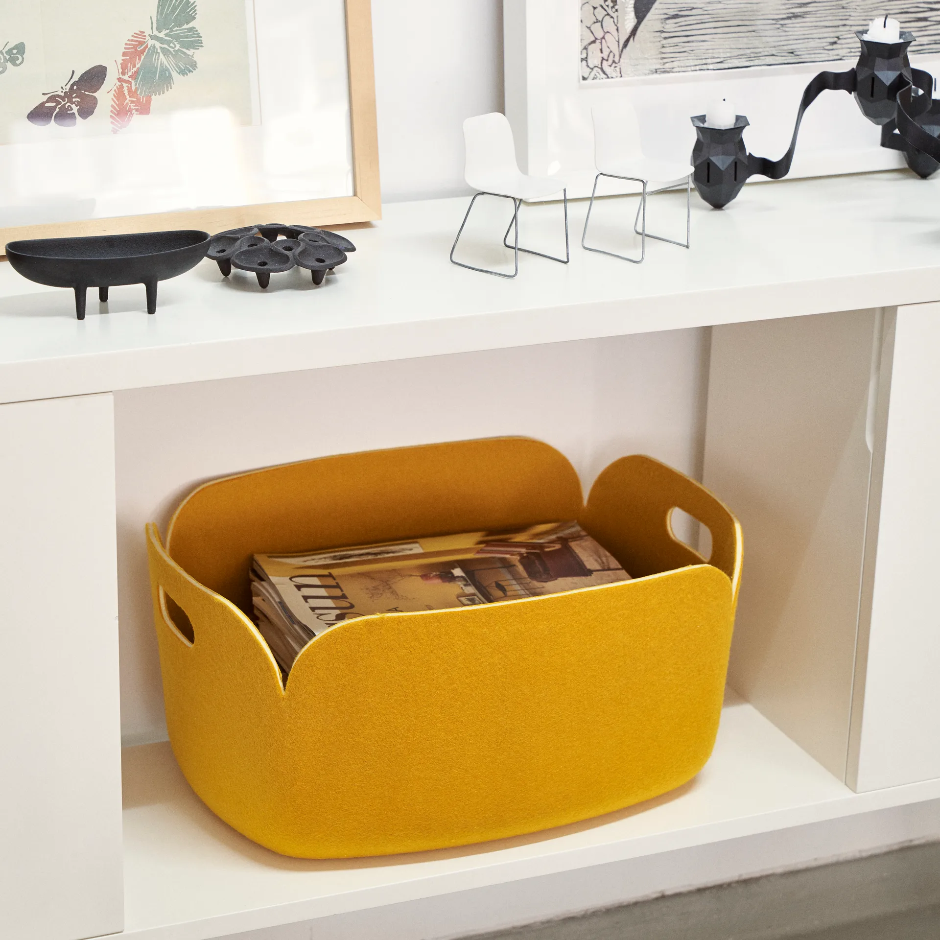 Restore opbevaringskurv, gul Muuto