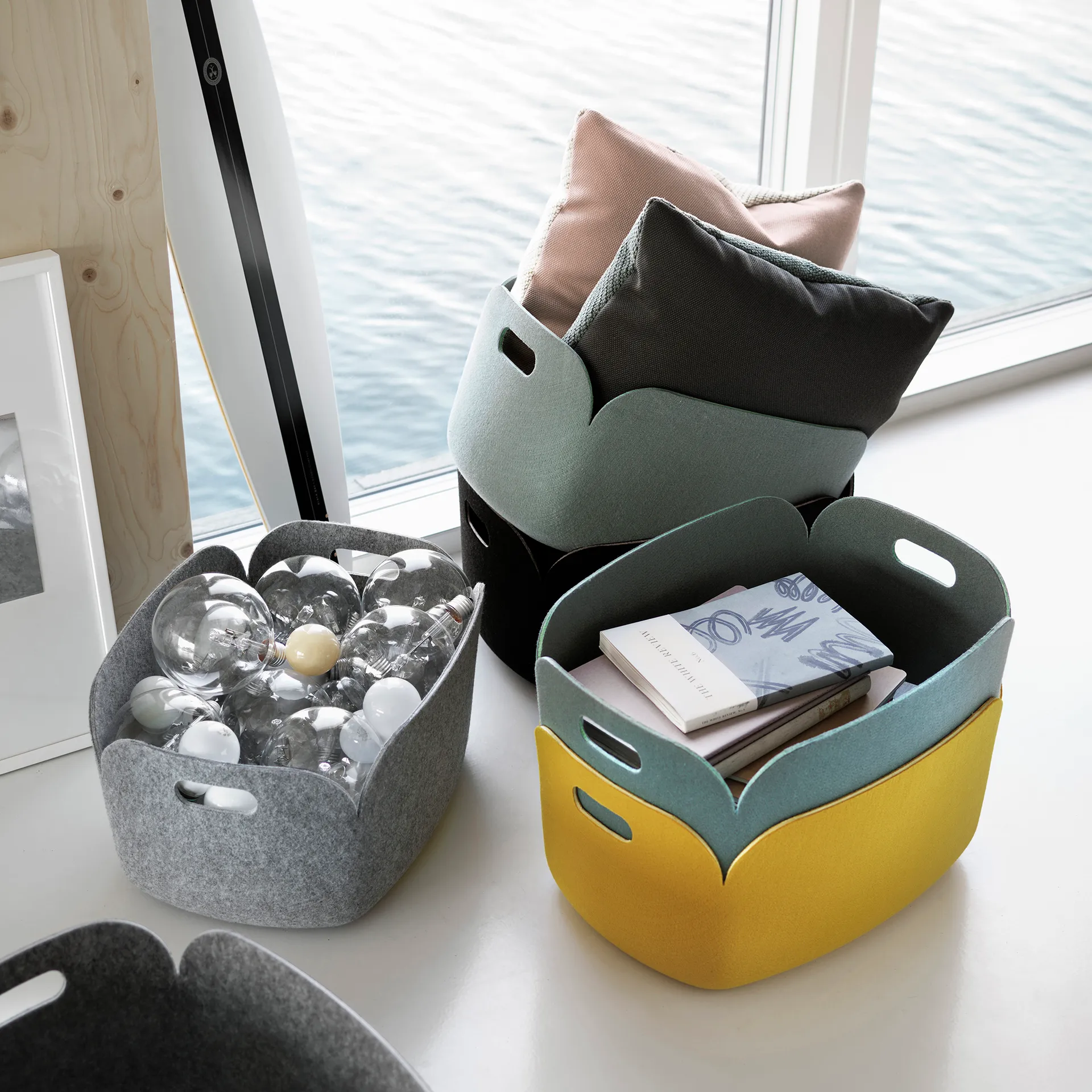 Restore opbevaringskurv, gul Muuto