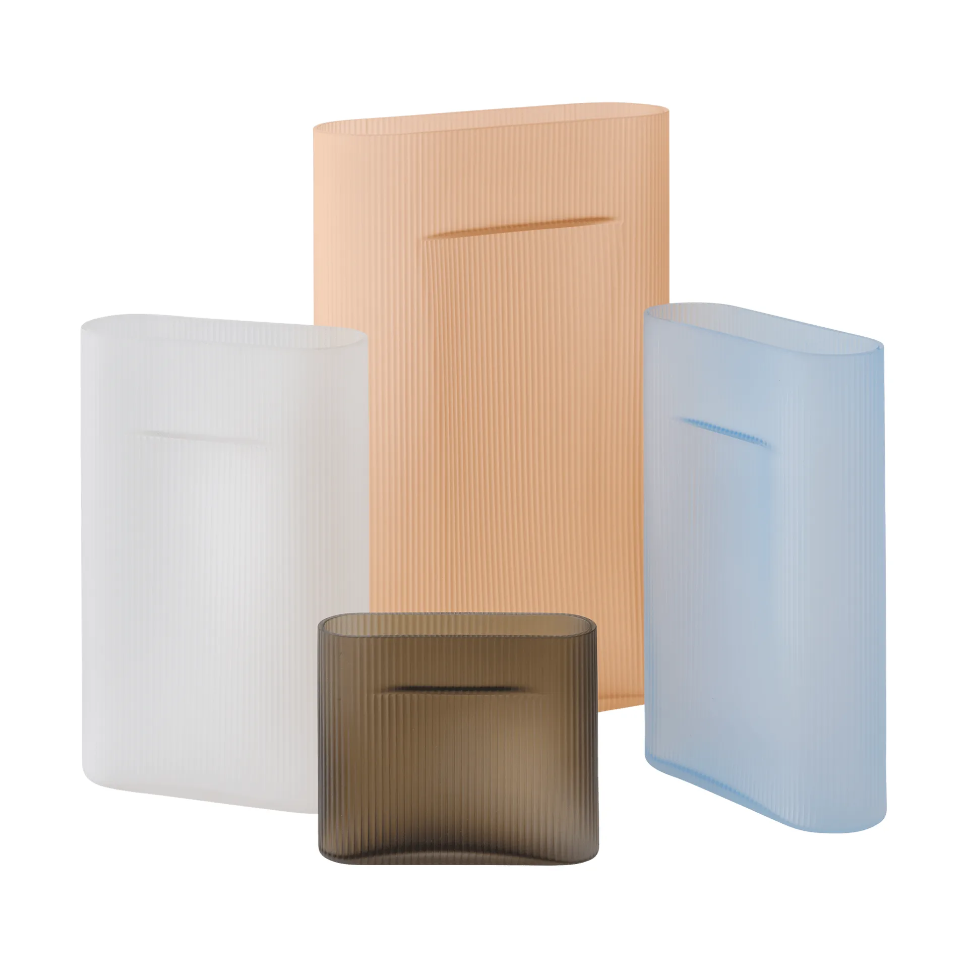 Ridge vase matteret glas 48,5 cm, Light orange Muuto