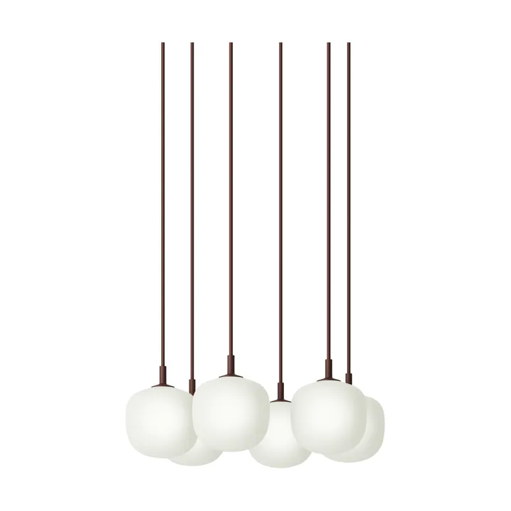 Rime Pendant Cluster 6 pendellampe - Deep red, Ø12 cm - Muuto