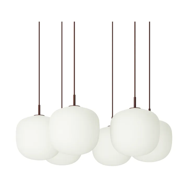Rime Pendant Cluster 6 pendellampe - Deep red, Ø25 cm - Muuto