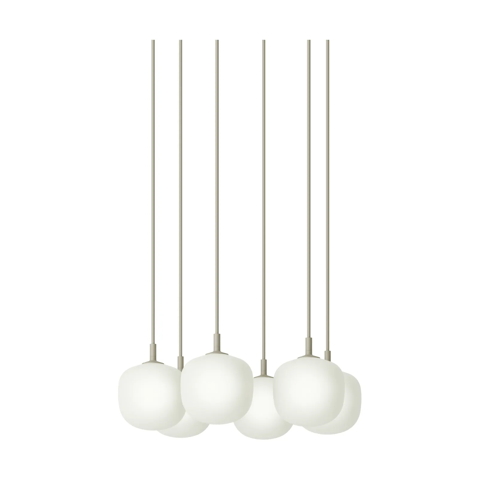 Rime Pendant Cluster 6 pendellampe, Grå, Ø12 cm Muuto