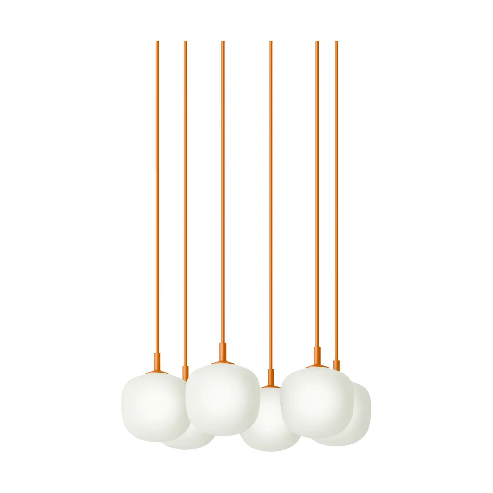 Rime Pendant Cluster 6 pendellampe, Orange, Ø12 cm Muuto