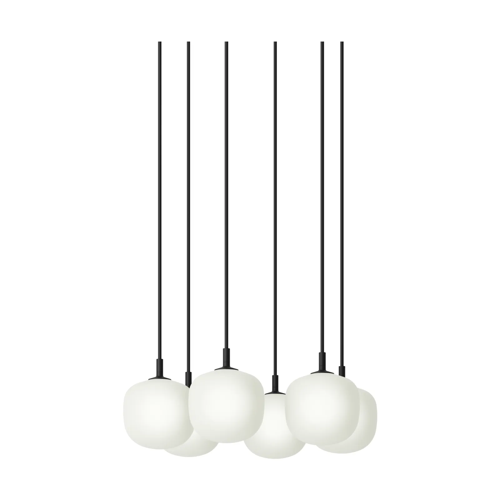 Rime Pendant Cluster 6 pendellampe, Sort, Ø12 cm Muuto