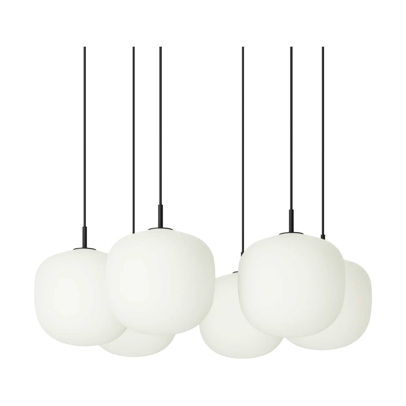 Rime Pendant Cluster 6 pendellampe, Sort, Ø25 cm Muuto