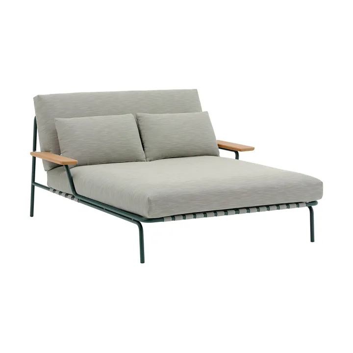 Settle loungeseng - Ribbed Weave 2-dark green, med armlæn - Muuto