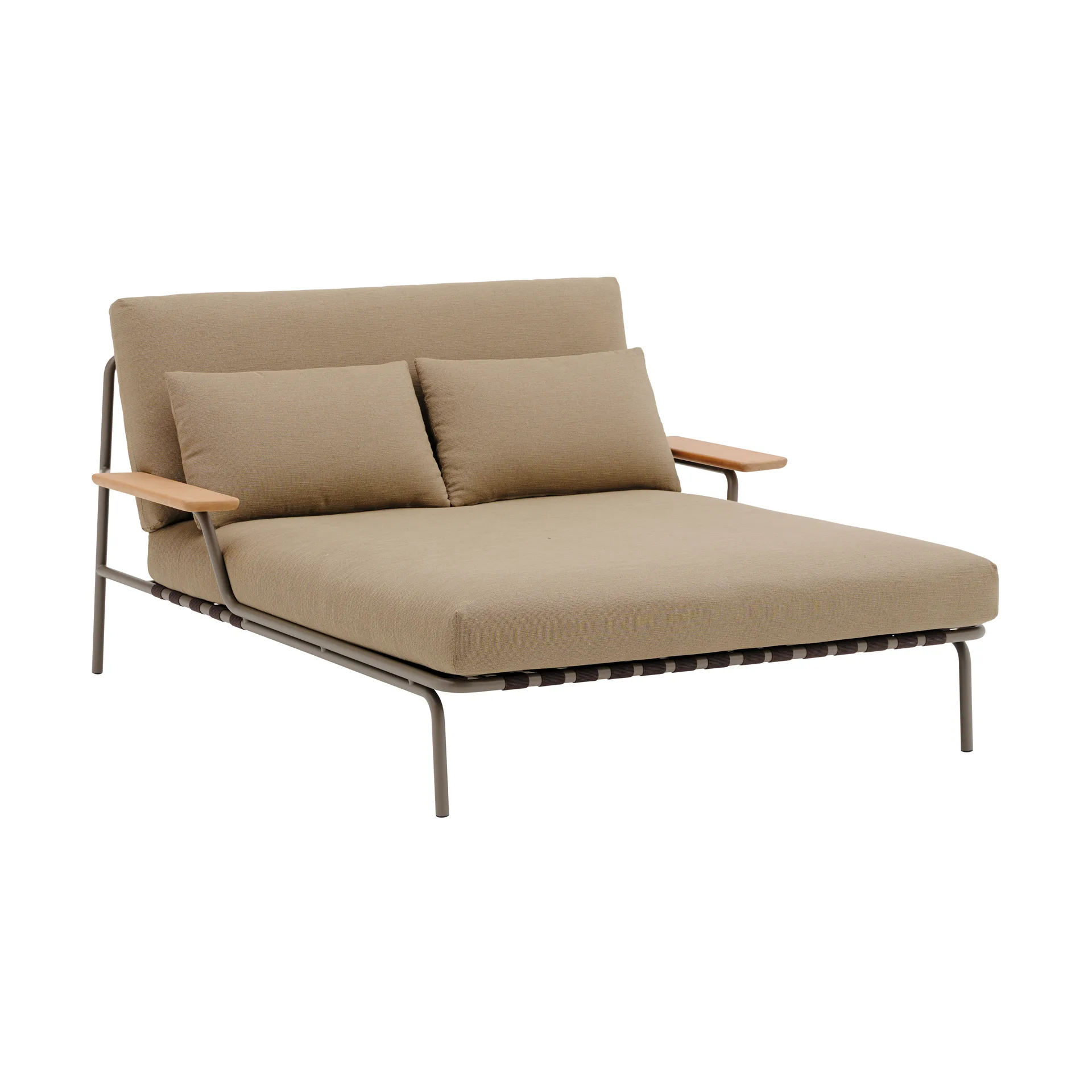 Settle loungeseng, Ribbed Weave 5-taupe med armlæn Muuto