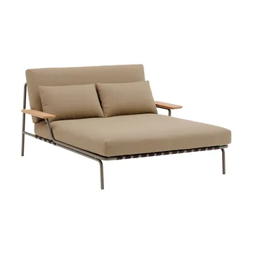 Settle loungeseng - Ribbed Weave 5-taupe med armlæn - Muuto