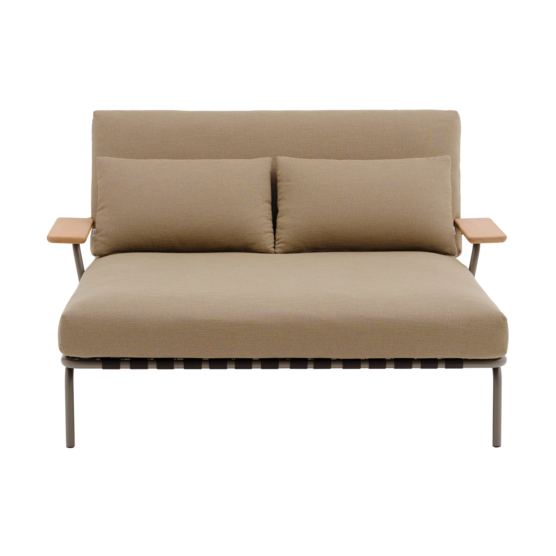 Settle loungeseng, Ribbed Weave 5-taupe med armlæn Muuto
