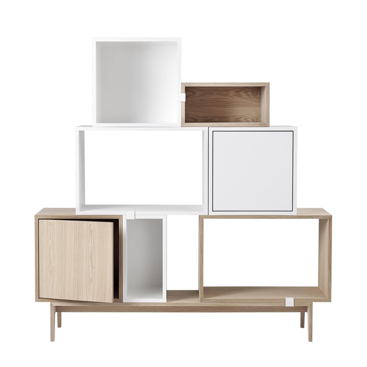 Stacked 2.0 hyldesystem med dør, medium, hvid Muuto