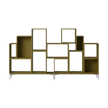 Stacked opbevaringssystem bogreol konfiguration 3 - Brown green - Muuto