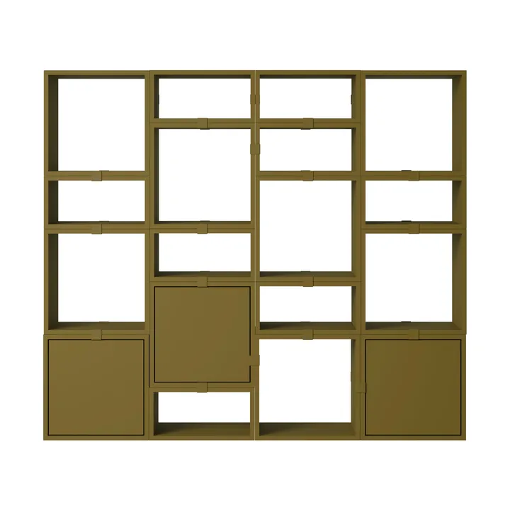 Stacked opbevaringssystem bogreol konfiguration 4 - Brown green - Muuto