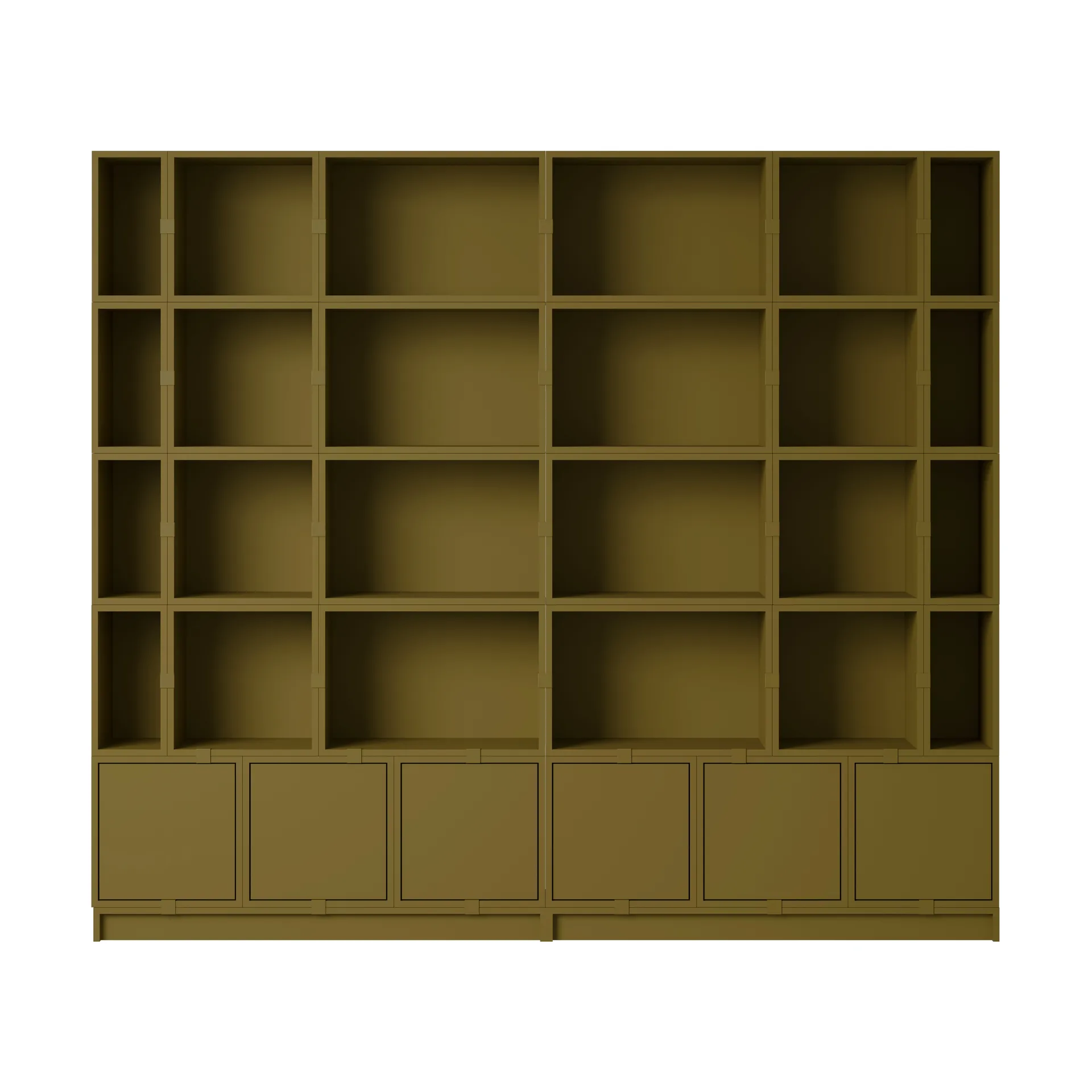Stacked opbevaringssystem Bookcase Configuration 1, Brown Green Muuto