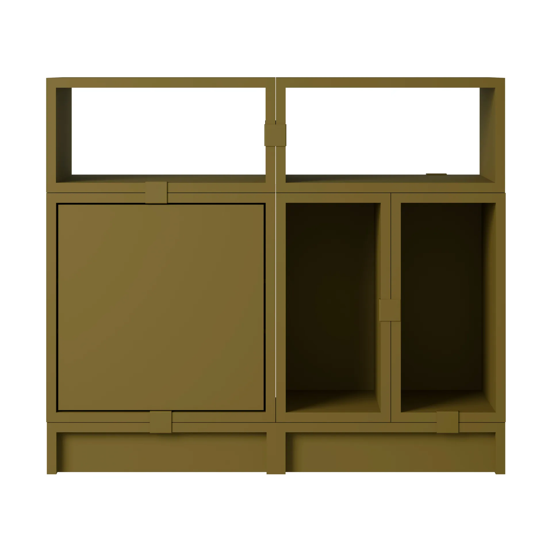 Stacked opbevaringssystem kontor konfiguration 5, Brown green Muuto