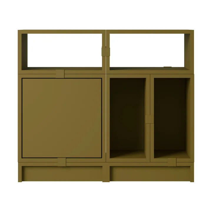 Stacked opbevaringssystem kontor konfiguration 5 - Brown green - Muuto