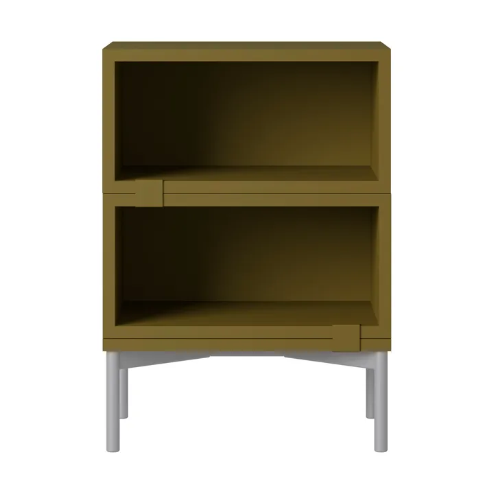 Stacked opbevaringssystem sengebord konfiguration 1 - Brown green - Muuto