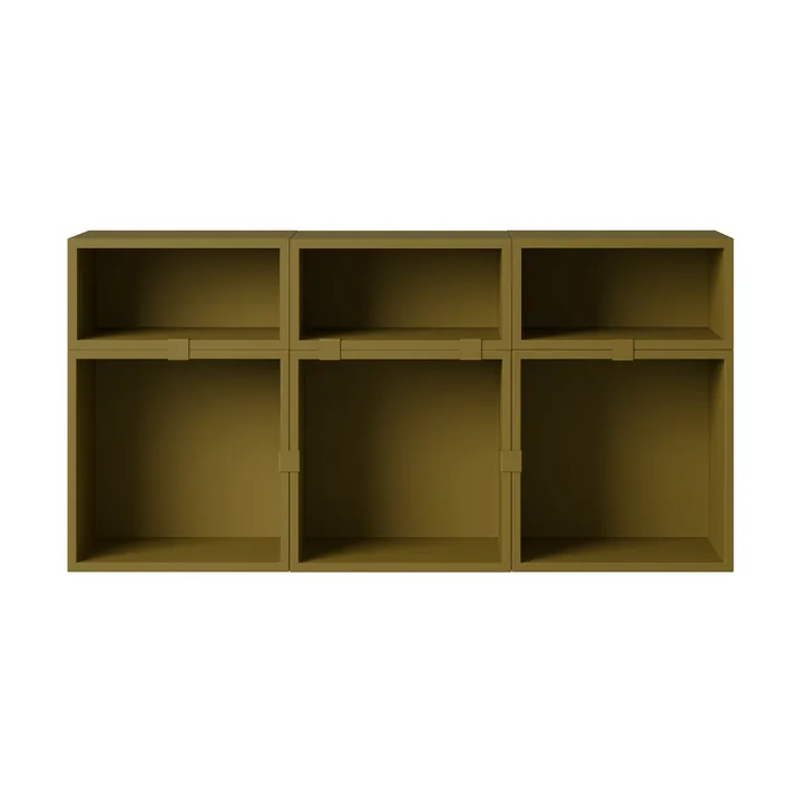 Stacked opbevaringssystem sideboard konfiguration 5 - Brown green - Muuto