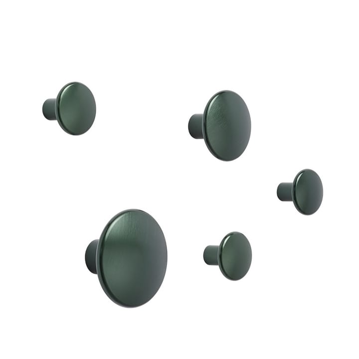 The Dots knager - metal 5 stk - Dark green - Muuto