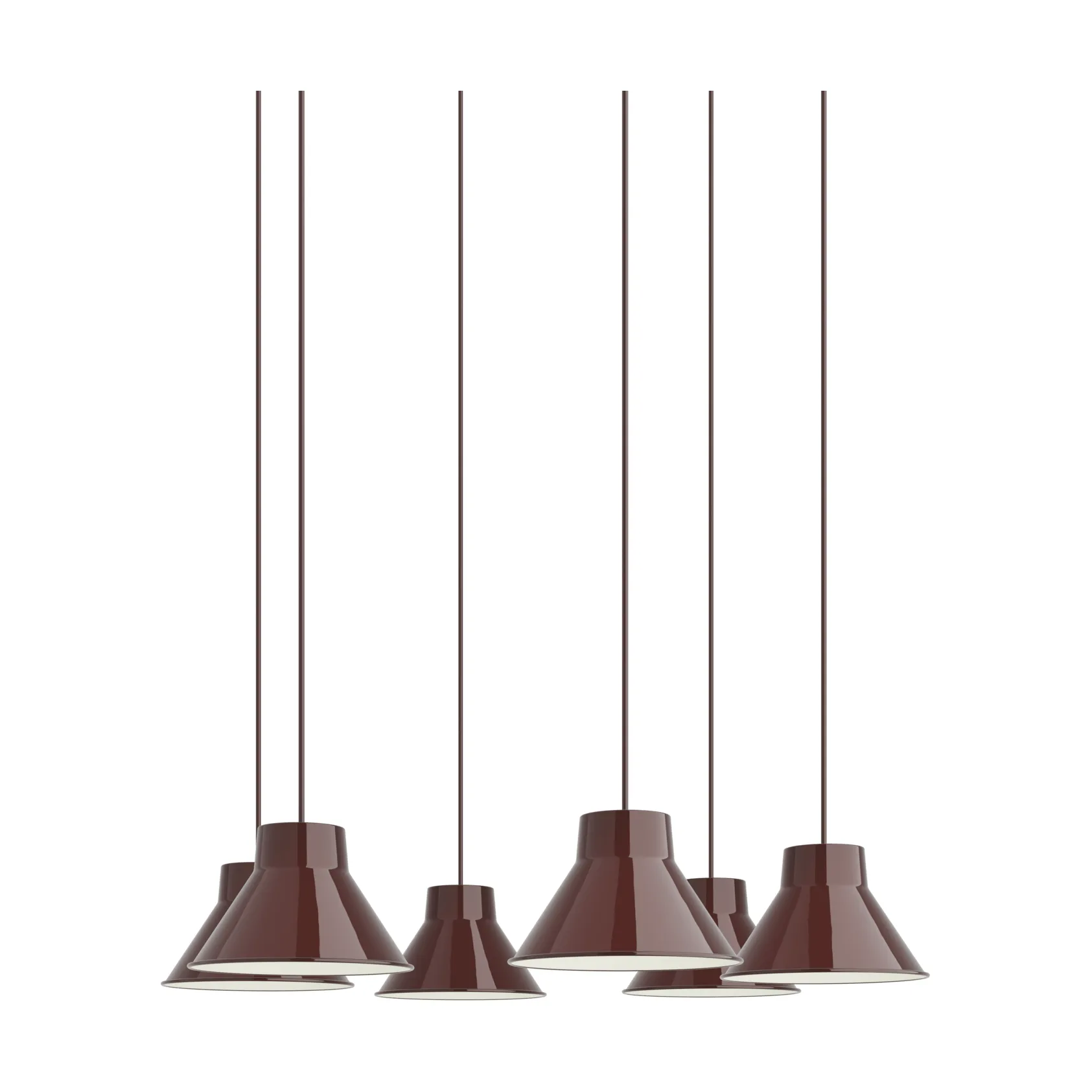 Top Pendant Cluster 6 pendel lampе, Dyb rød, Ø21 cm Muuto