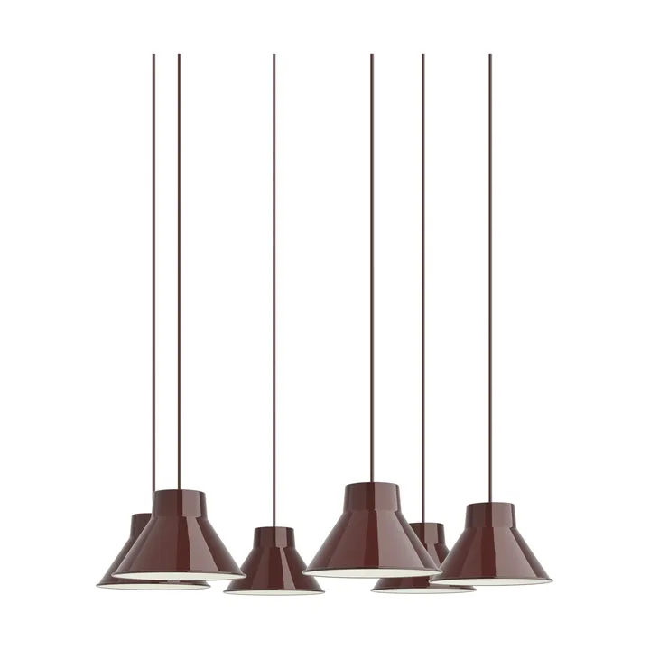 Top Pendant Cluster 6 pendel lampе - Dyb rød, Ø21 cm - Muuto