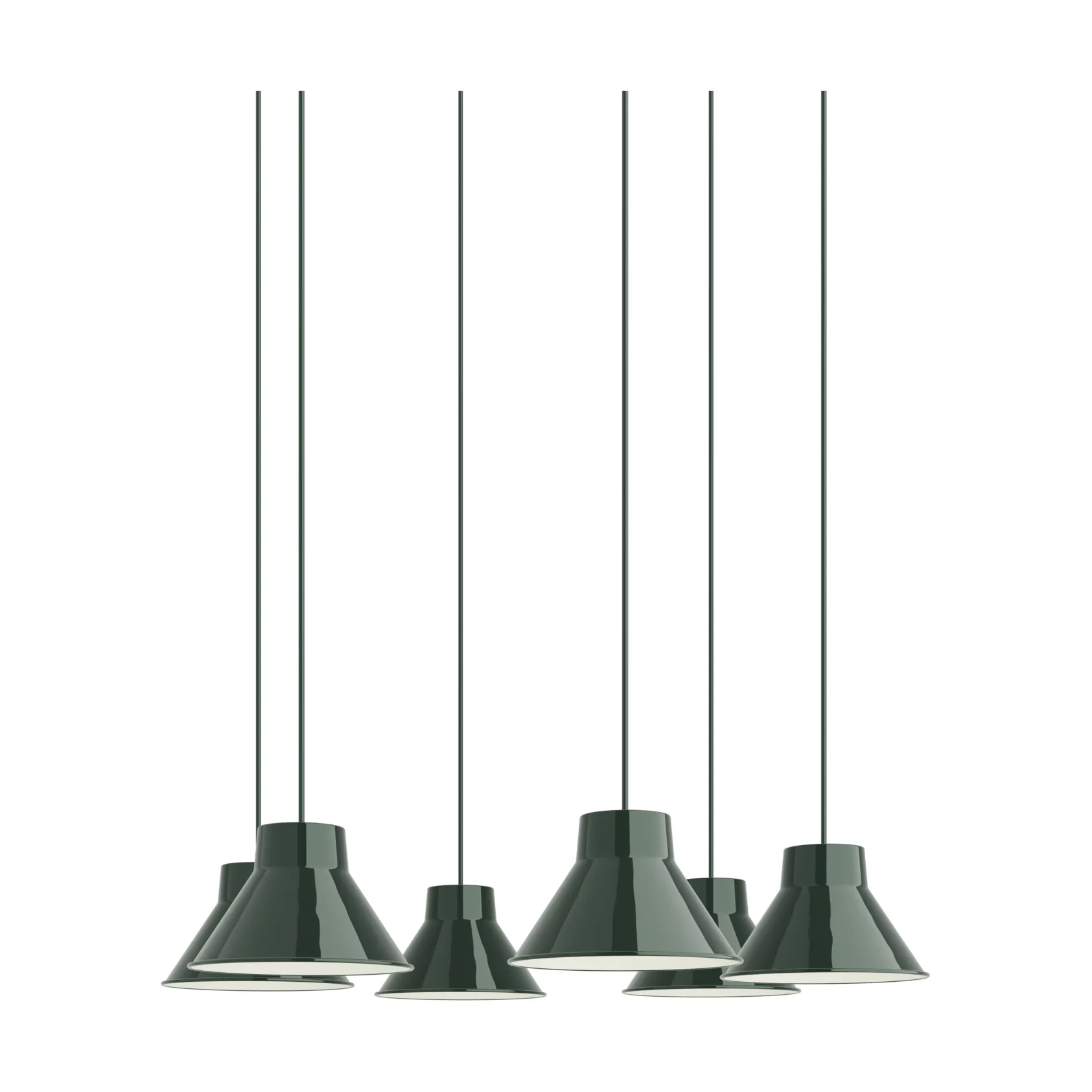 Top Pendant Cluster 6 pendel lampе, Mørkegrøn, Ø21 cm Muuto
