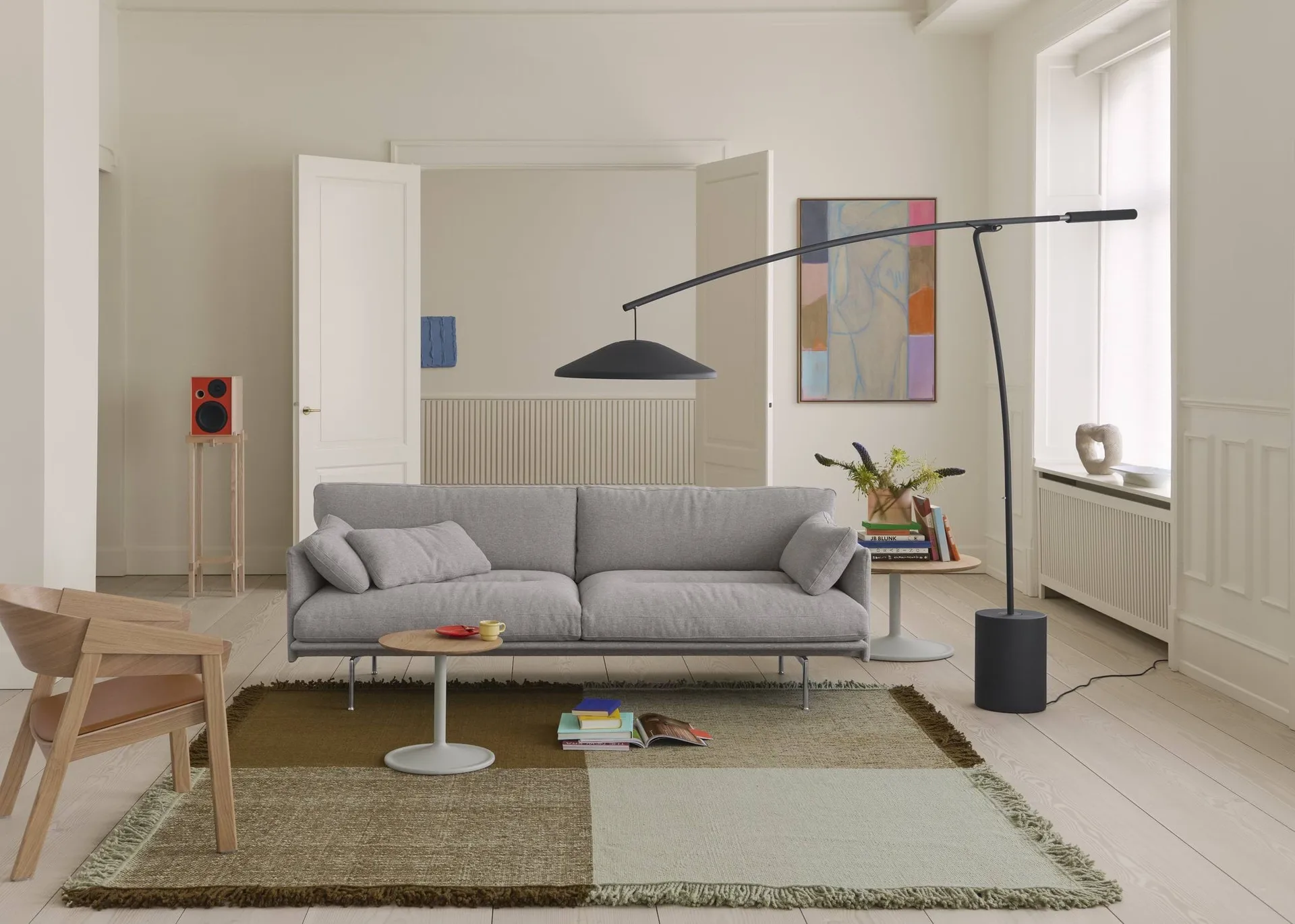 Verso uldtæppe, Bleg grøn-varm brun, 258x258 cm Muuto