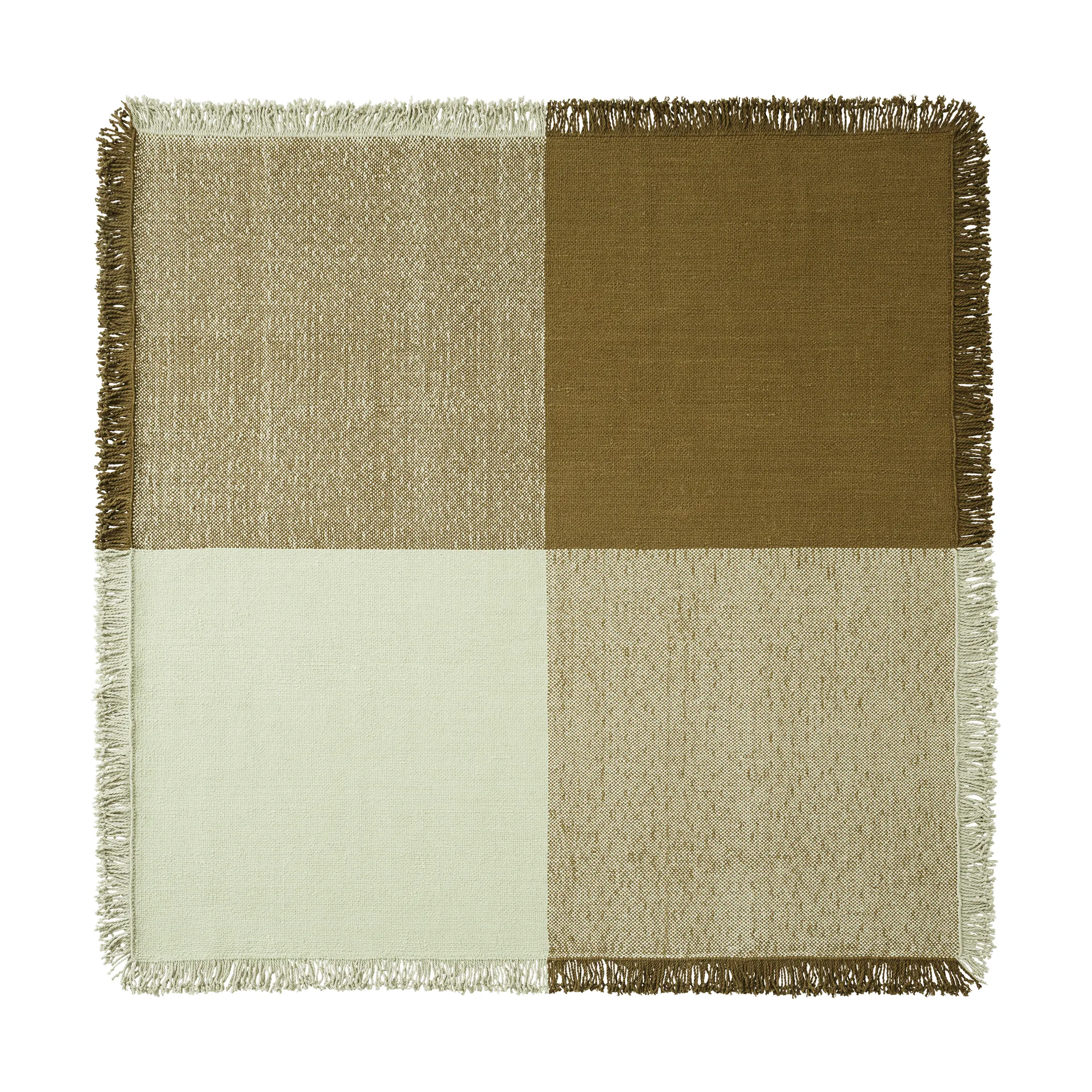 Muuto Verso uldtæppe Pale green-warm brown, 258x258 cm