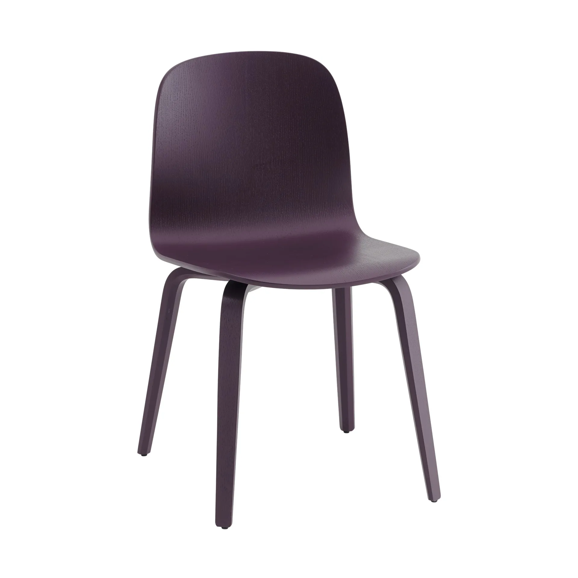 Visu Chair stol træbase, Dark plum Muuto