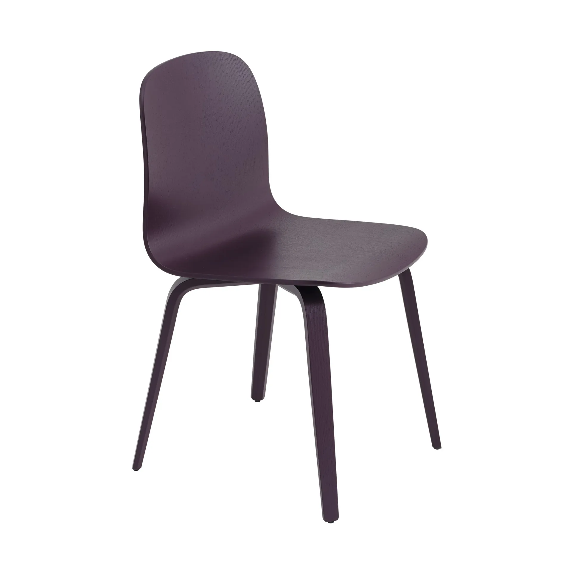 Visu Chair stol træbase, Dark plum Muuto