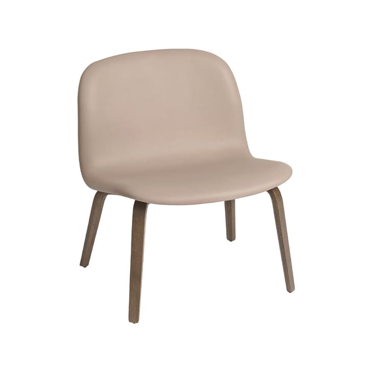 Visu loungelænestol polstret stol - Refine leather beige, brown oak - Muuto