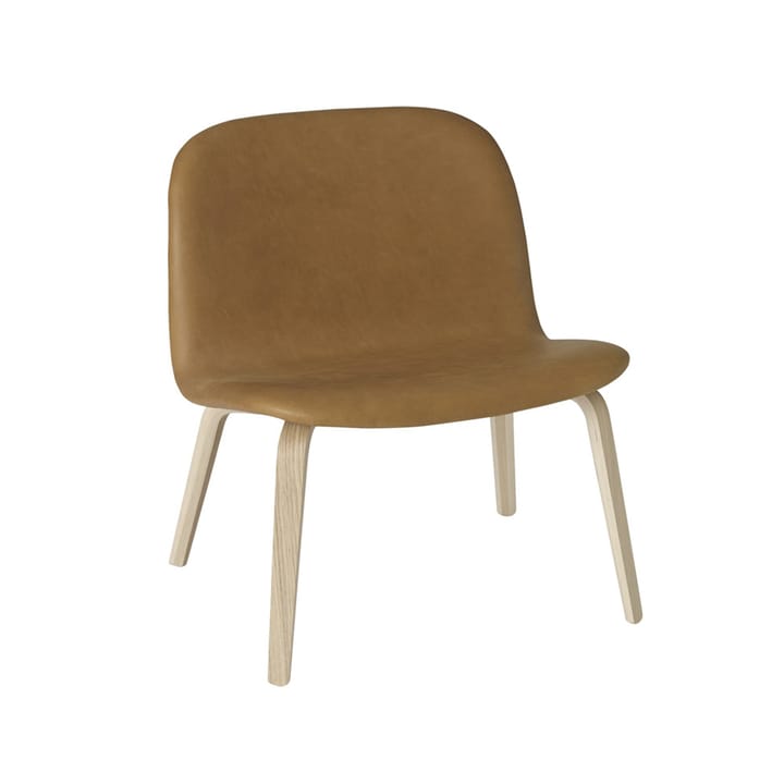 Visu loungelænestol polstret stol - Refine leather cognac, oak - Muuto
