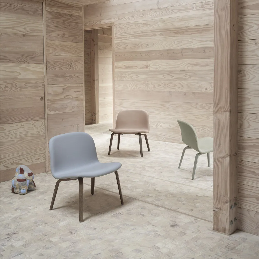 Visu loungelænestol polstret stol, Steelcut Trio 515, Oak Muuto