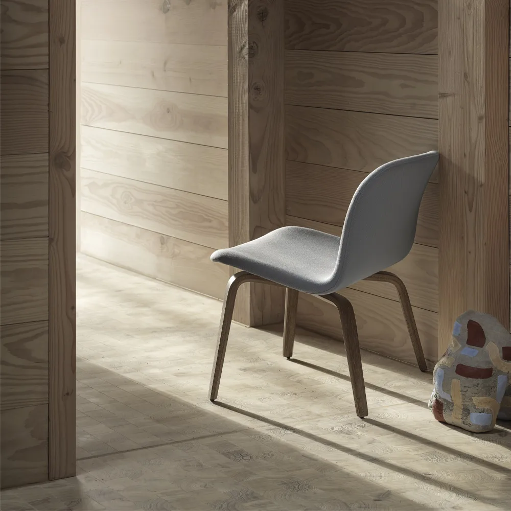 Visu loungelænestol polstret stol, Steelcut Trio 515, Oak Muuto