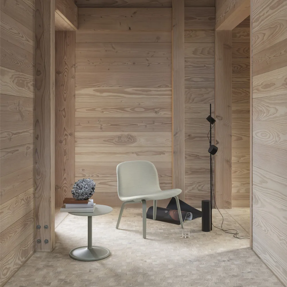 Visu loungelænestol polstret stol, Steelcut Trio 515, Oak Muuto