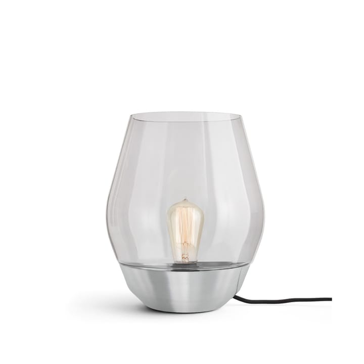 Bowl bordlampe - stainless steel, lyst røgfarvet glas - New Works