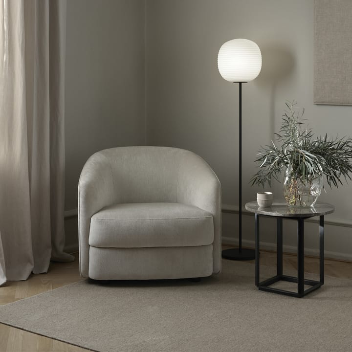 Florence sidebord, white viola marble, Ø50 cm, hvidt stel New Works