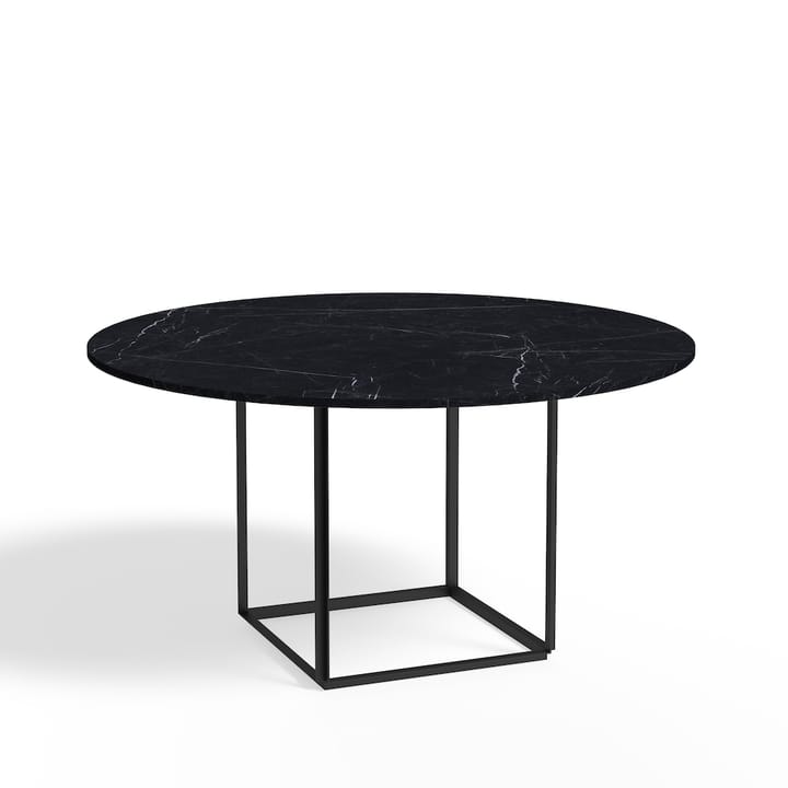 Florence spisebord rundt - black marquina marble, Ø145 cm, sort stel - New Works