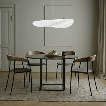 Florence spisebord rundt - white viola marble, Ø120 cm, hvidt stel - New Works