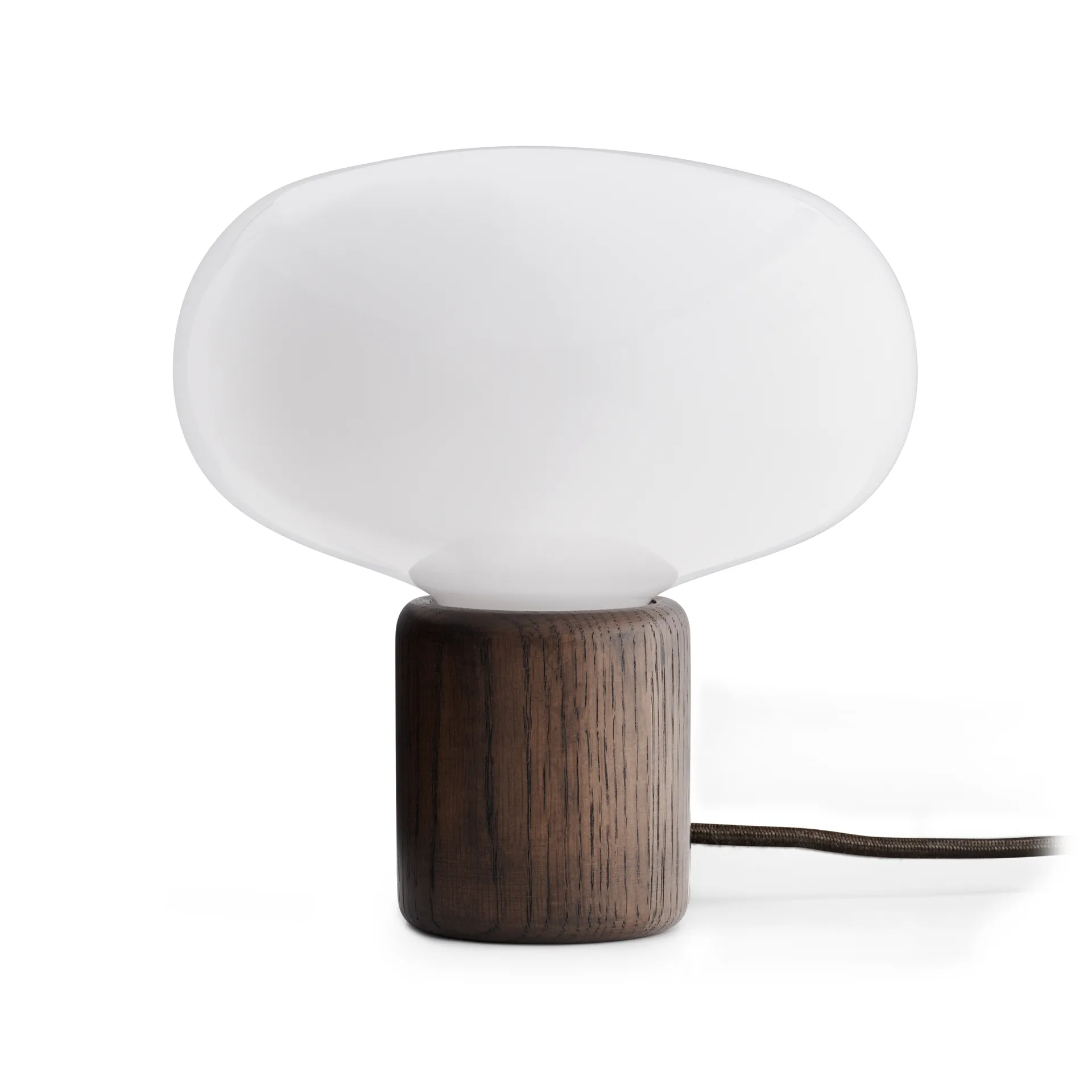 Karl-Johan bordlampe, Smoked oak/White opal glass New Works