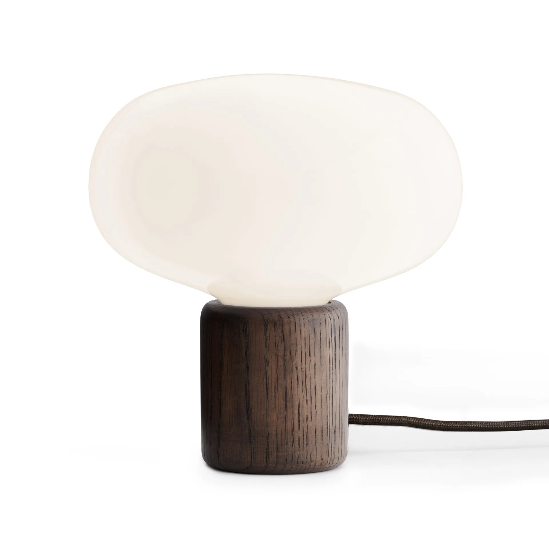Karl-Johan bordlampe, Smoked oak/White opal glass New Works