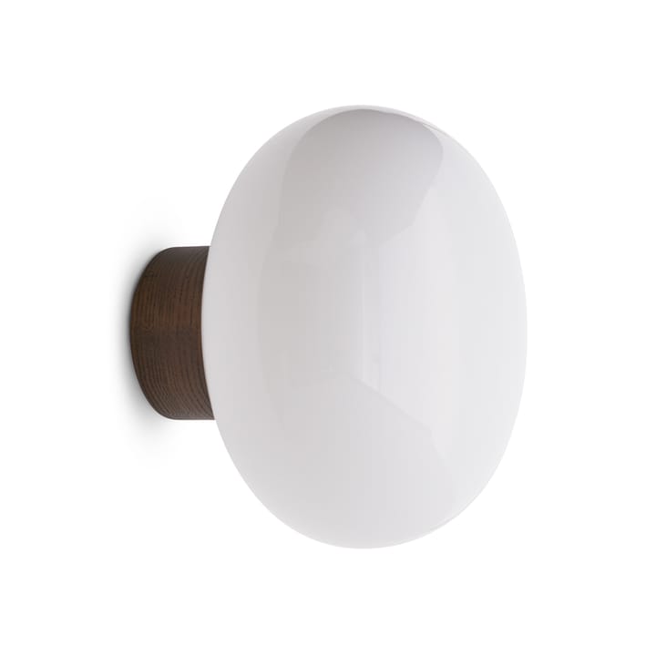 Karl-Johan væglampe, Smoked oak/White opal glass New Works