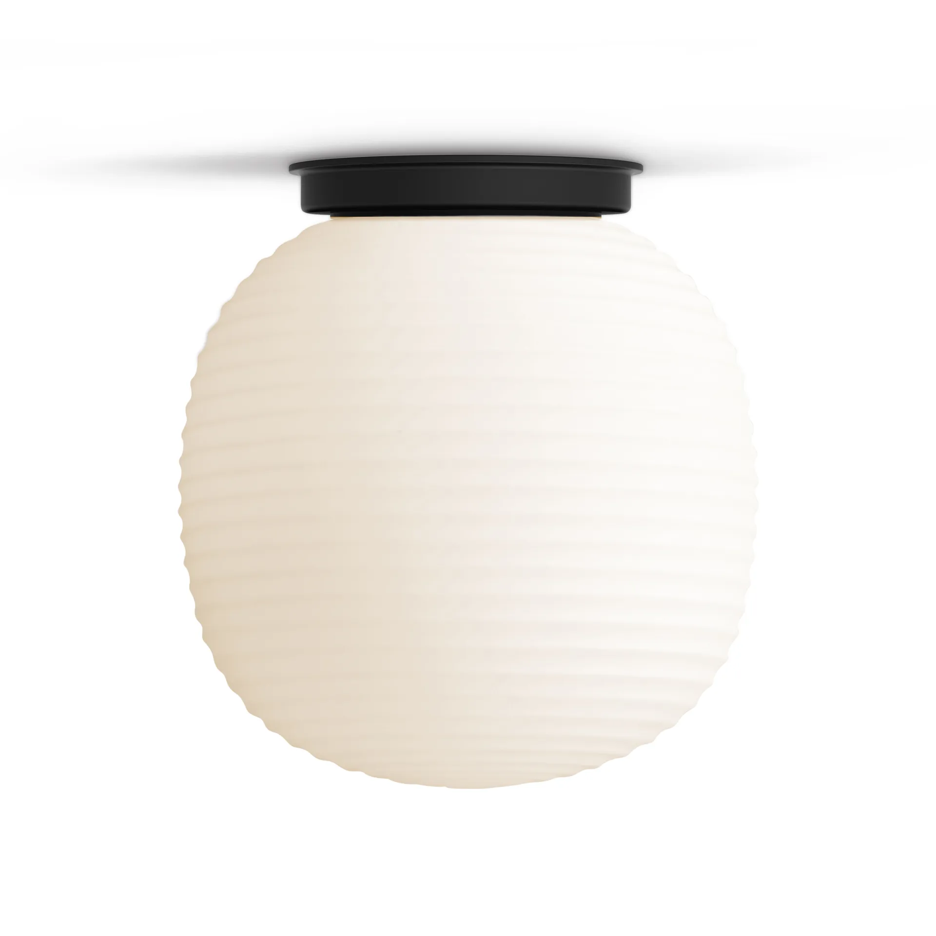 Lantern loftslampe medium, Frosted white opal glass New Works