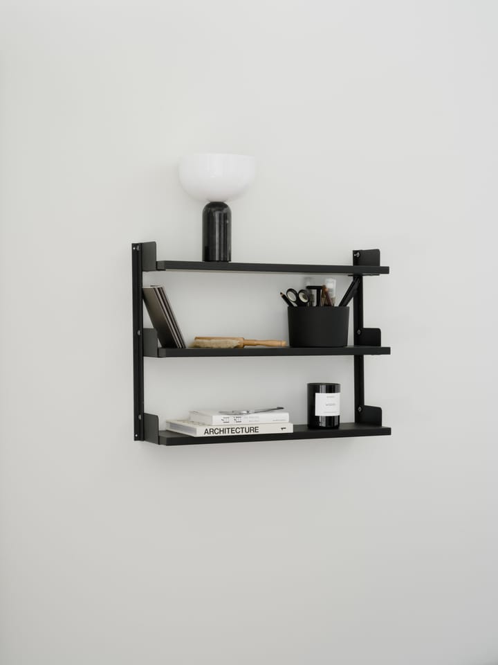 New Works Tea Shelf væghængt hylde 46x62,5 cm, Sort ask New Works