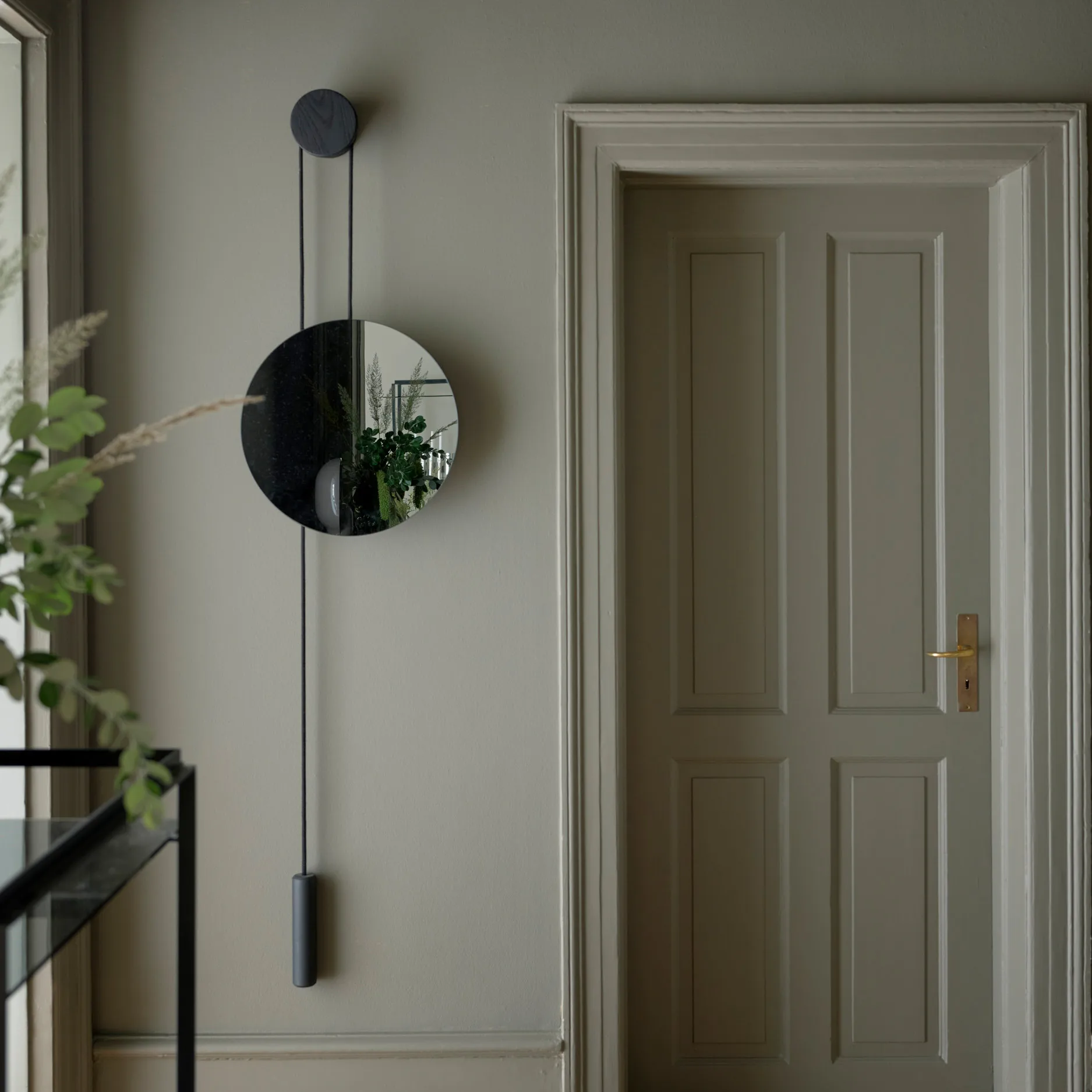 Rise and Shine spejl, Burned oak/Steel weight New Works