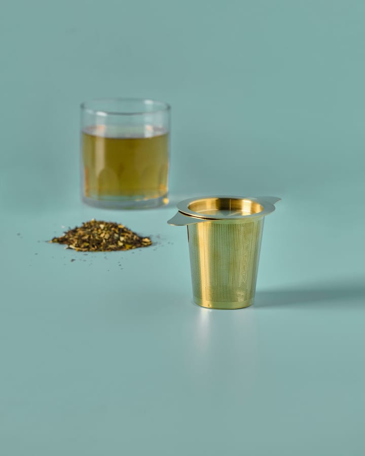 Nicolas Vahé tea strainer, Gylden finish Nicolas Vahé