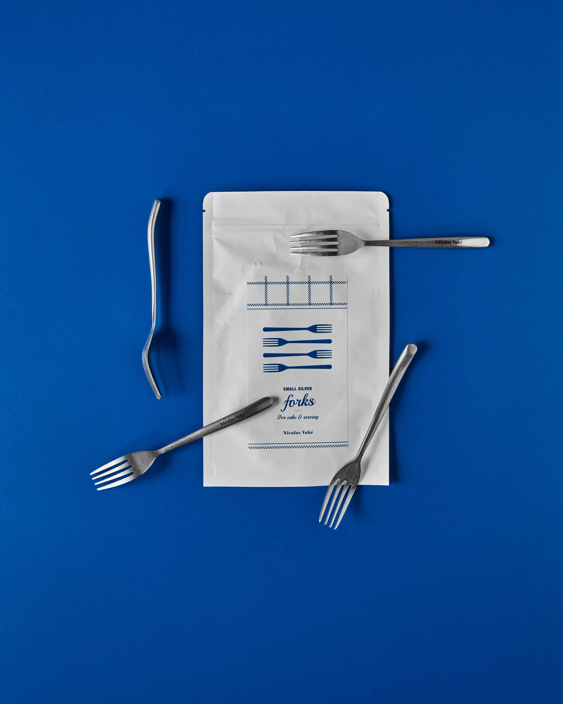 Nicolas Vahé tærtegaffel 4-pak, Antik sølvfinish Nicolas Vahé